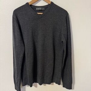Icebreaker Merino Wool Lightweight V Neck Pullover Sweater Charcoal Gray-Medium